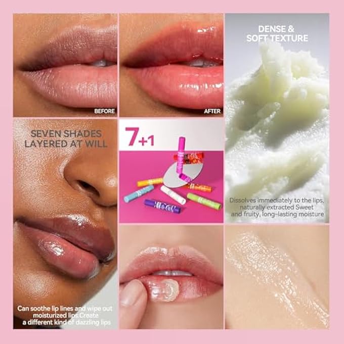 LBOYLOVE 8PCS TINTED LIP BALM 8 COLORED LIP BALM SET, NATURAL PLUMPING L-IP B-ALM PACK, GIRLS PH LIPS BALMS BULK, SMALL GIFTS LIPSTICK SETS FOR WOMEN, HYDRATING L-IP TINT B-ALM - Image 2